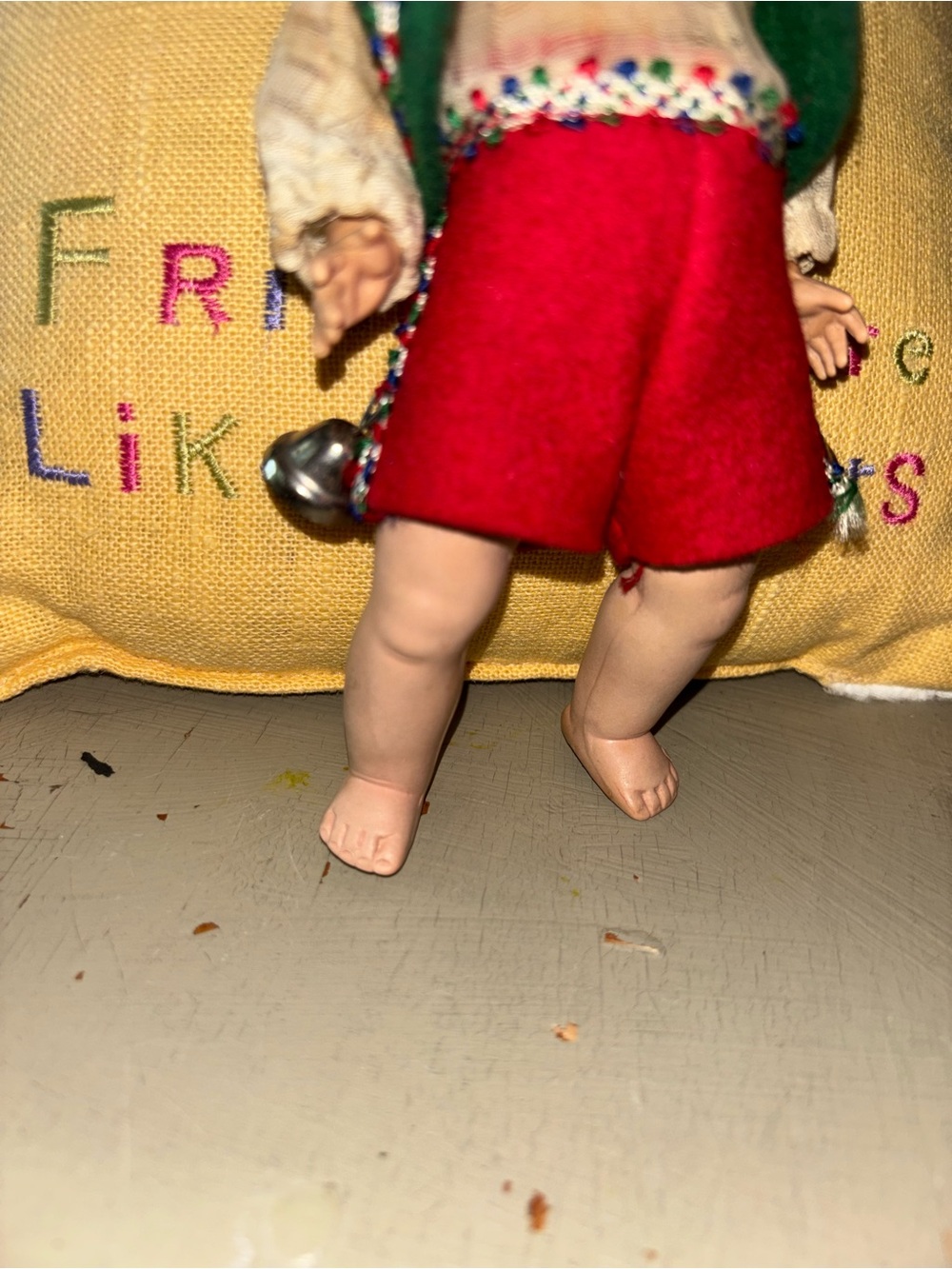 Vogue Blonde Doll BOY German with Red Shorts and Green Vest 6 in - Picture 3 of 7